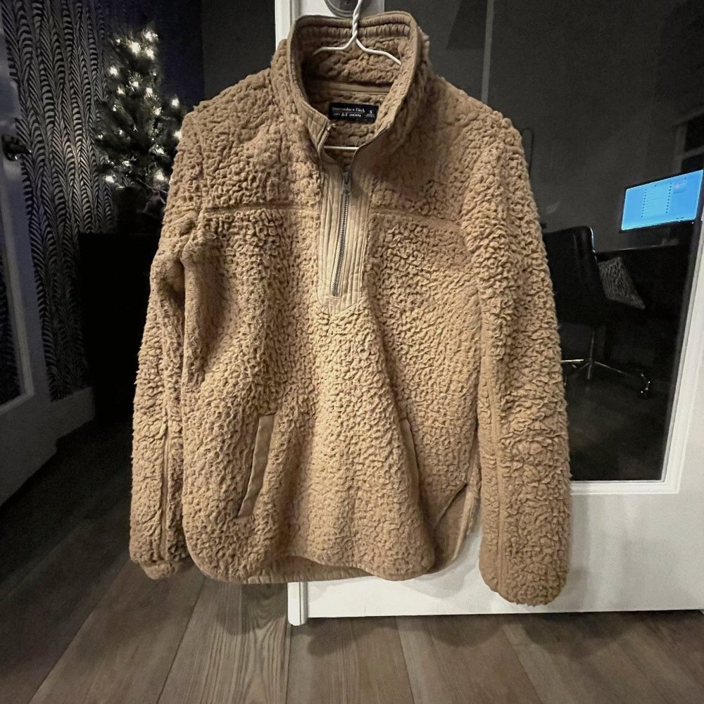 Abercrombie Tan Fleece Zip up